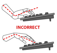 quitting sitting don't bend your elbows 90 degrees right angle negative tilt keyboard